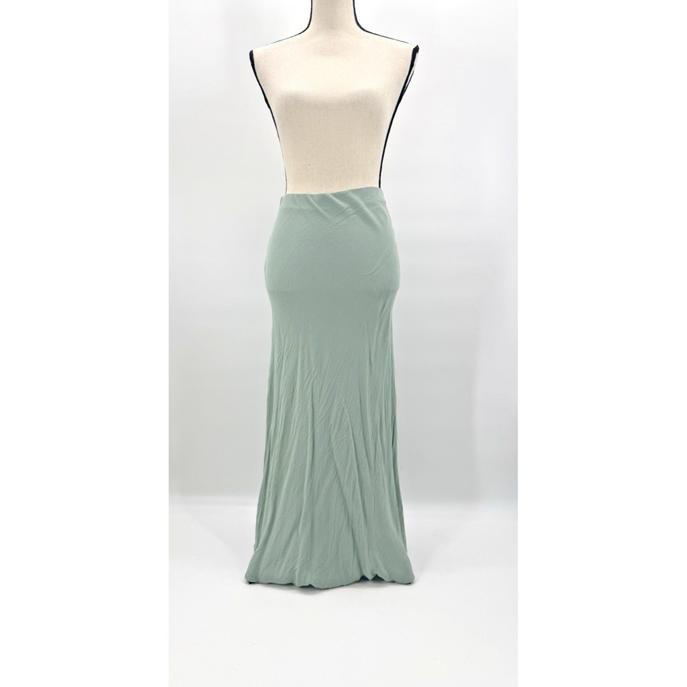 Cotton On Sage Maxi Slip Bias Skirt Large Elastic Waist Pull On Cottage Fairy